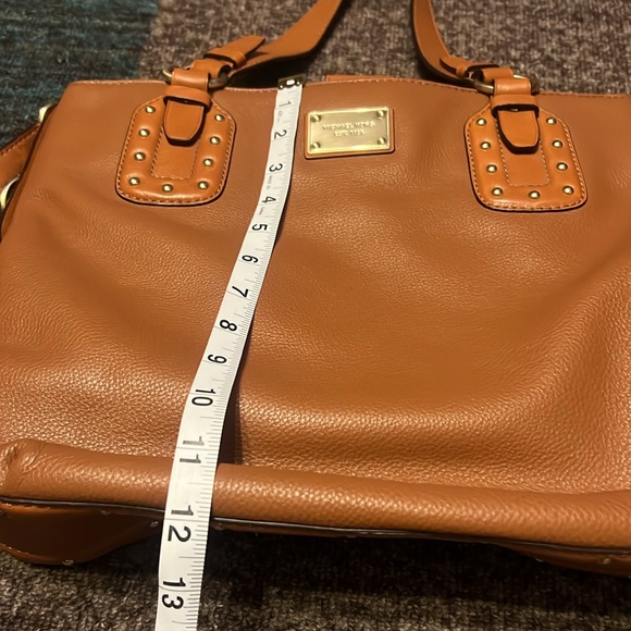 NWOT Large Michael Kors Saddle brown Convertible Studded Satchel - Picture 12 of 13